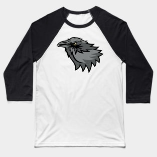 Fiery Raven Mascot Baseball T-Shirt